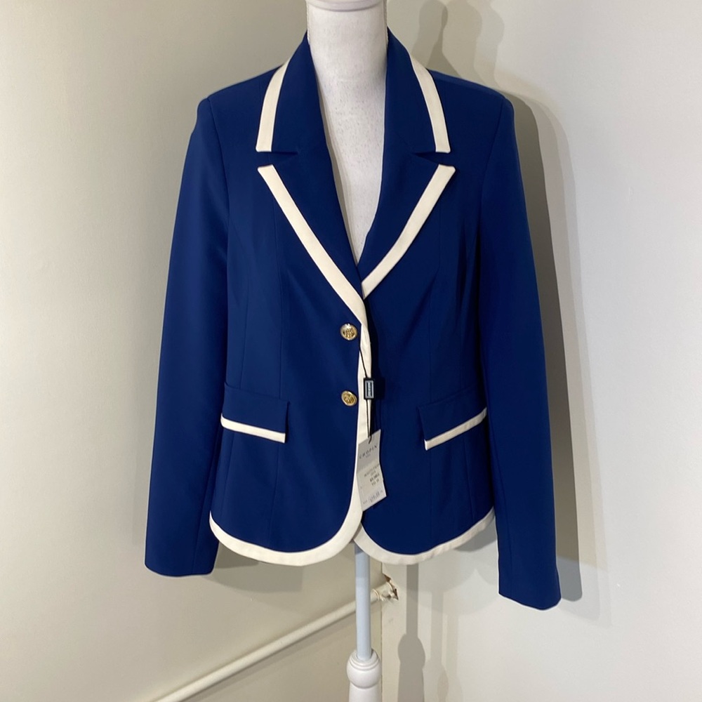 Chopin Navy Blue Blazer with White Trim